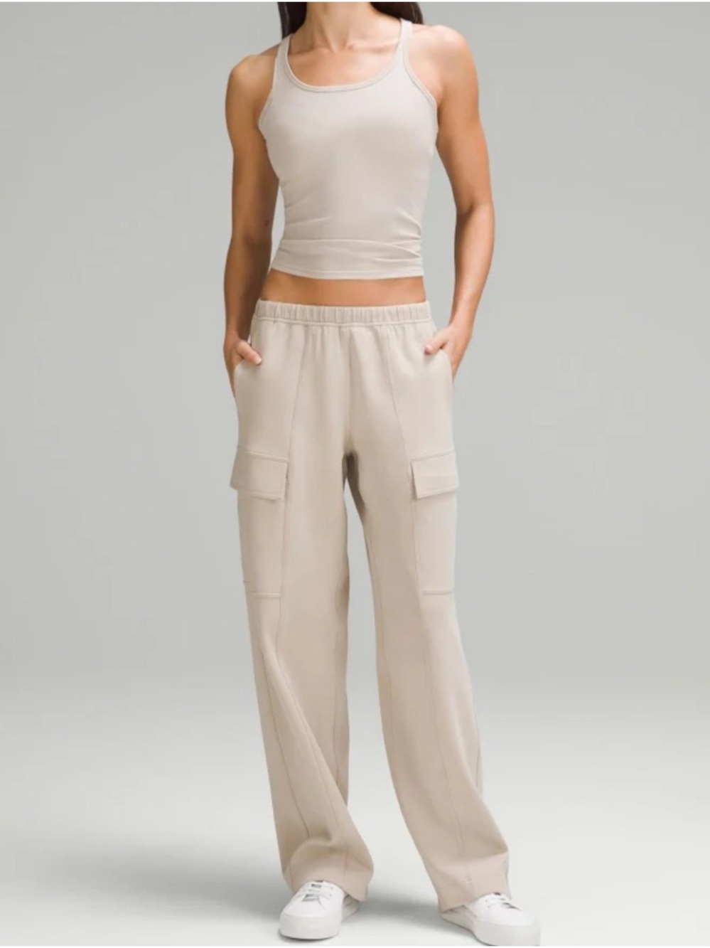 lululemon athletica Softstreme Light Beige Wide-Leg Cargo Pants